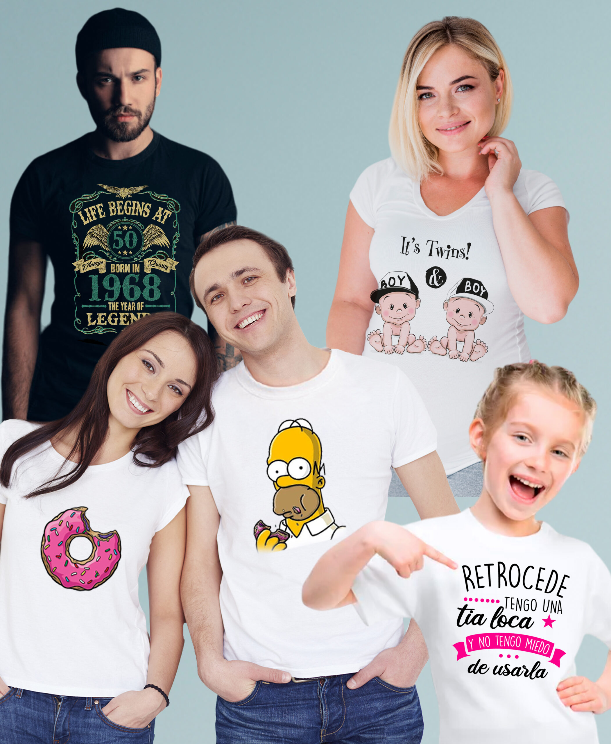 Playeras personalizadas para toda la familia