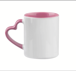 Taza Asa de Corazón filo y asa de color